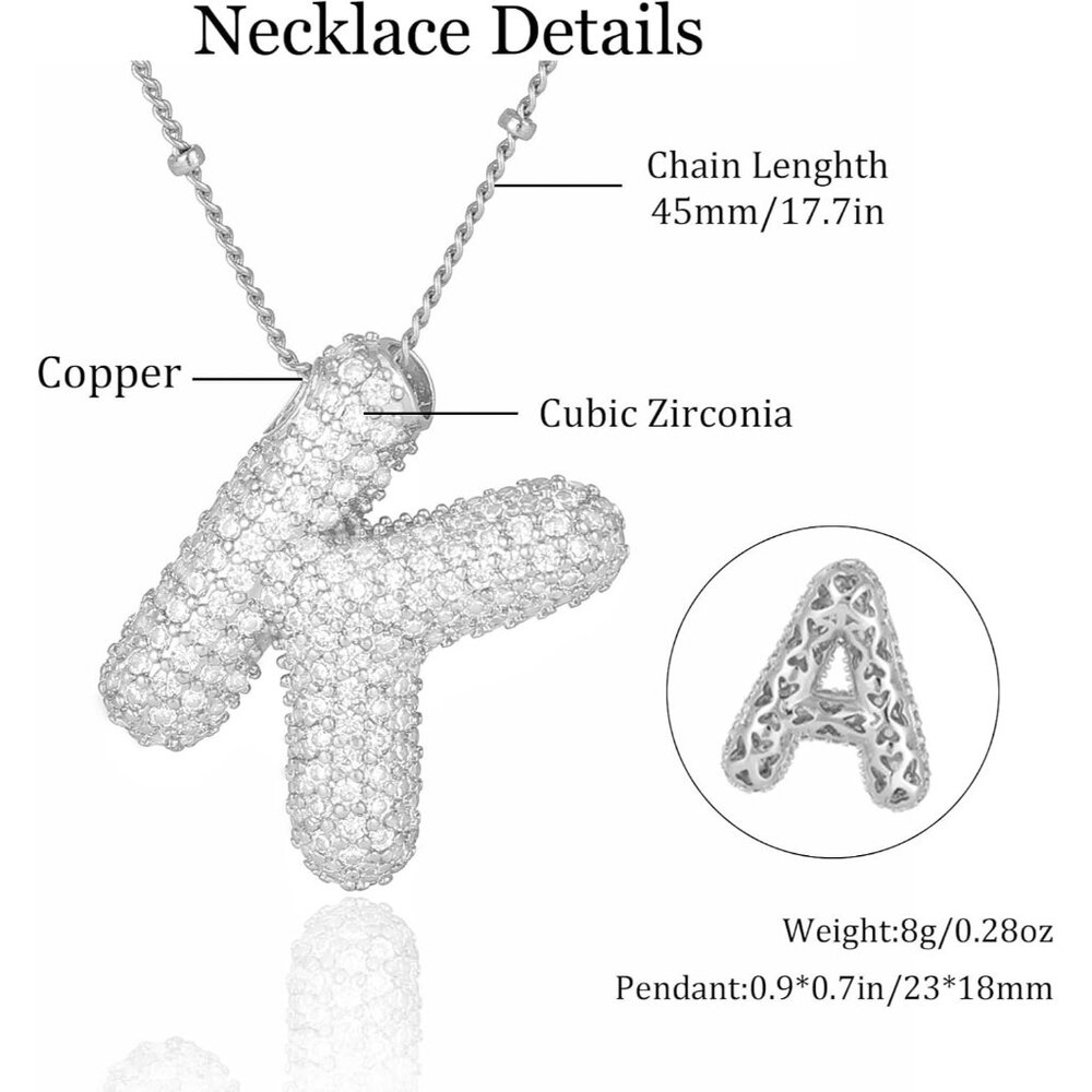 Sparkling Silver Initial Necklace - Hypoallergeni… - image 6